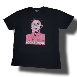 American AF Men's Black Rocketman Short Sleeve T-Shirt GUC XL